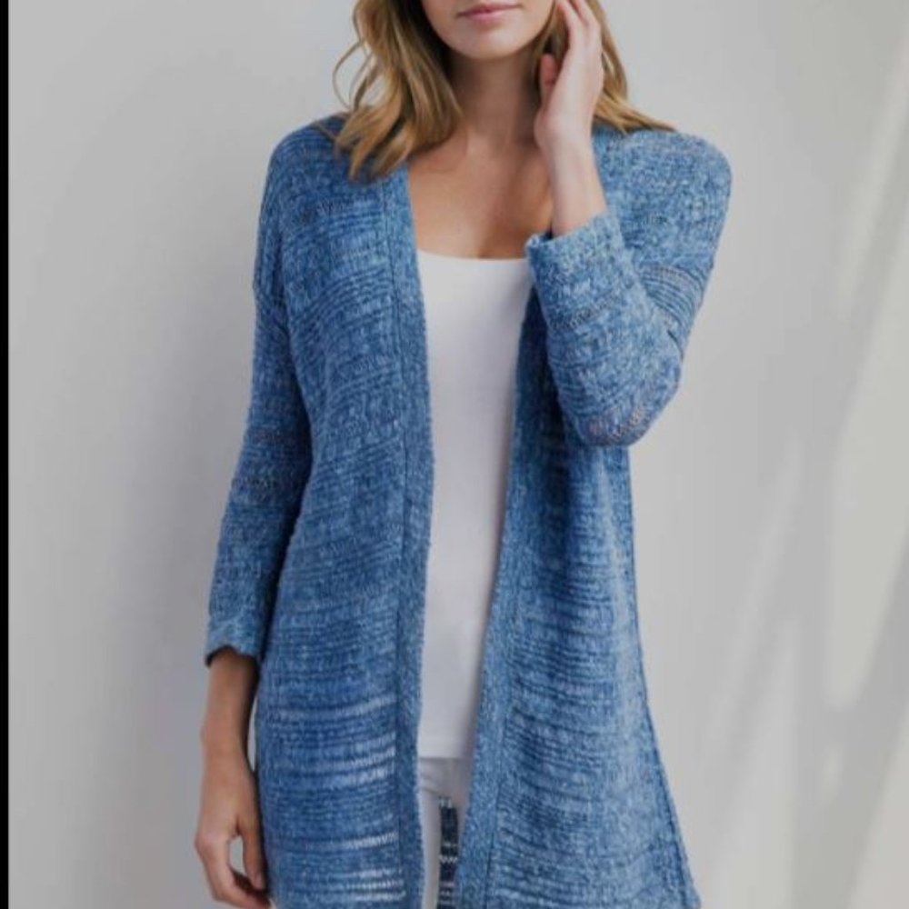 Kinross Openwork Cardigan Medium 100% Cotton Tape